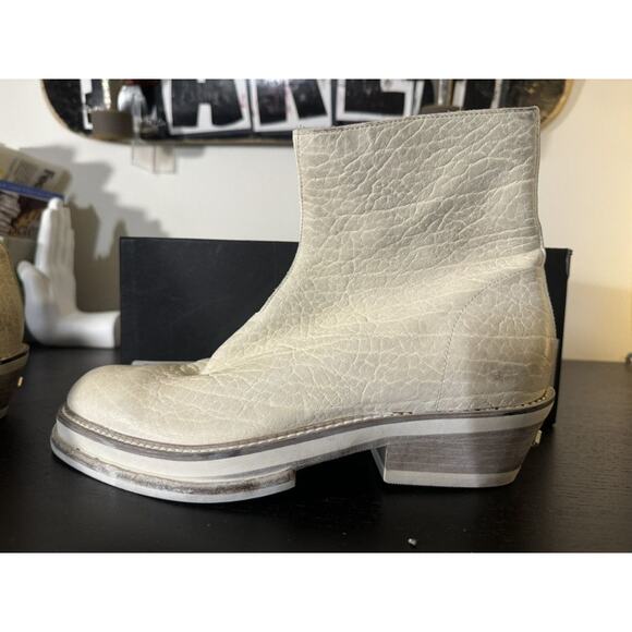 424 White Zip Shine Calf Cuban Boots main image 2